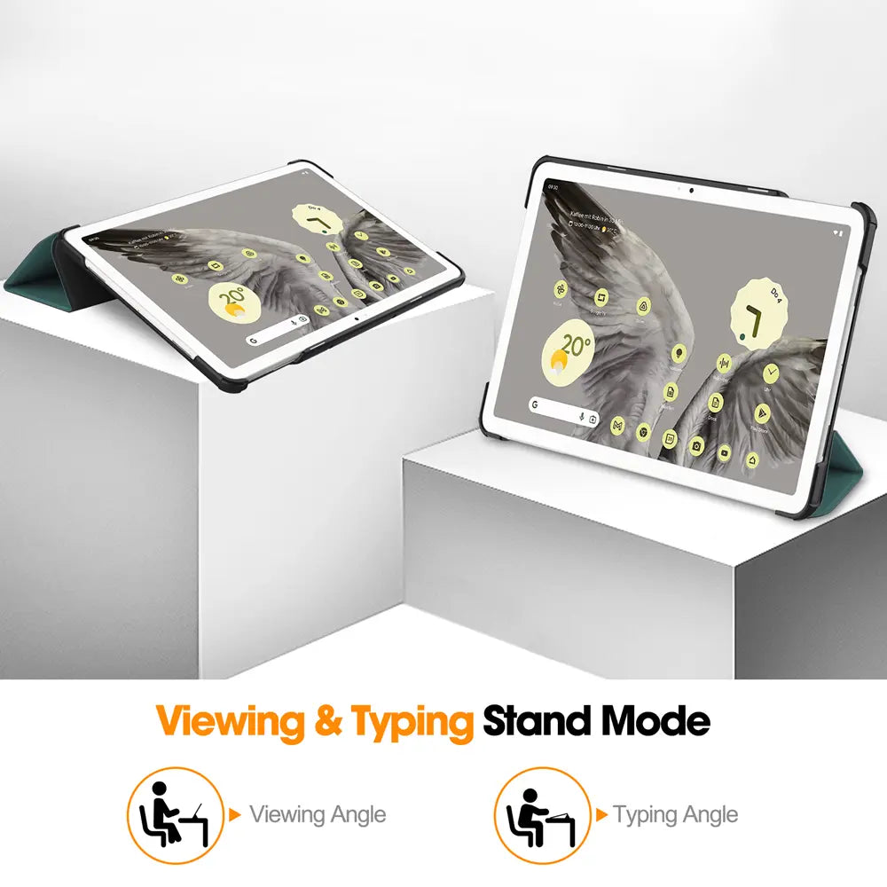 Smart Book Cover für Google Pixel Tablet 11.0 in Grün – Wake-&-Sleep-Funktion, Stifthalter & flexible Aufstellmöglichkeiten.