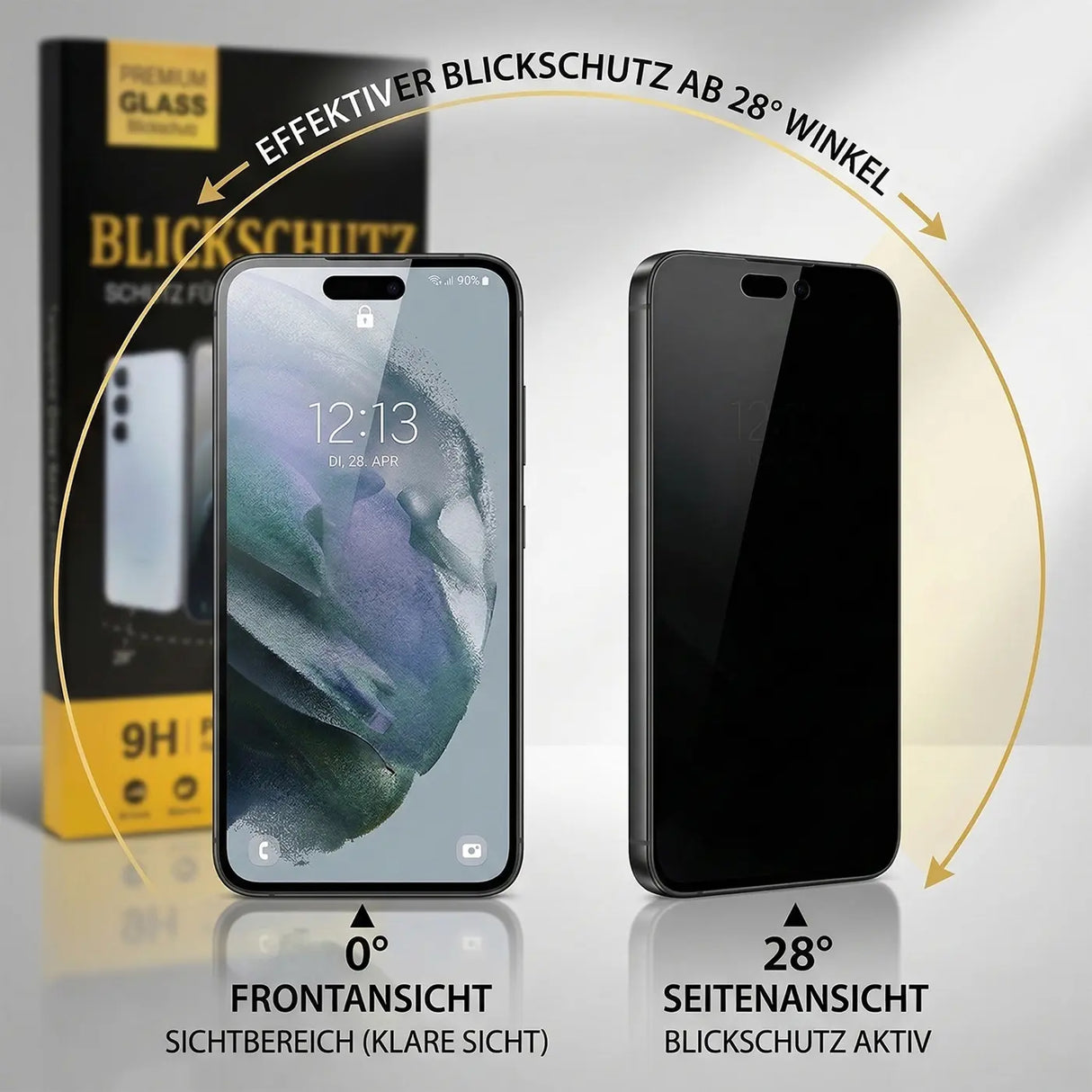 Kratzfestes Panzerglas für Samsung Galaxy S25 Plus mit Blickschutz