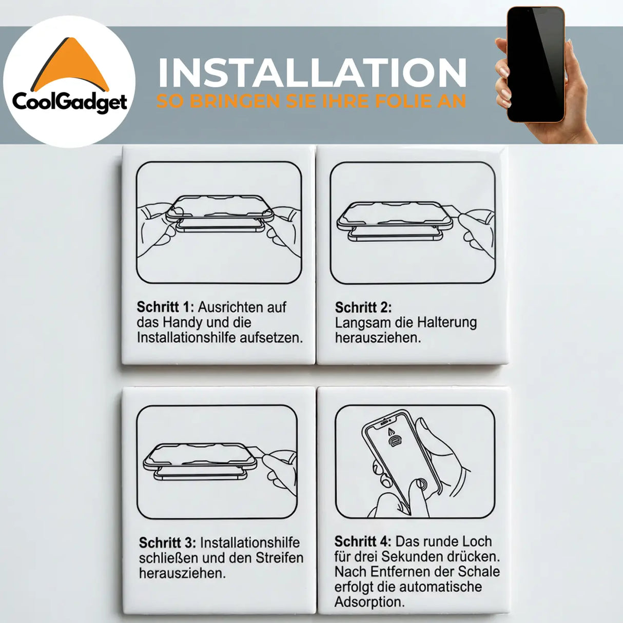 EZ.Box Schutzglas für Samsung Galaxy S24 Ultra mit Blickschutz – Einfache Installation.