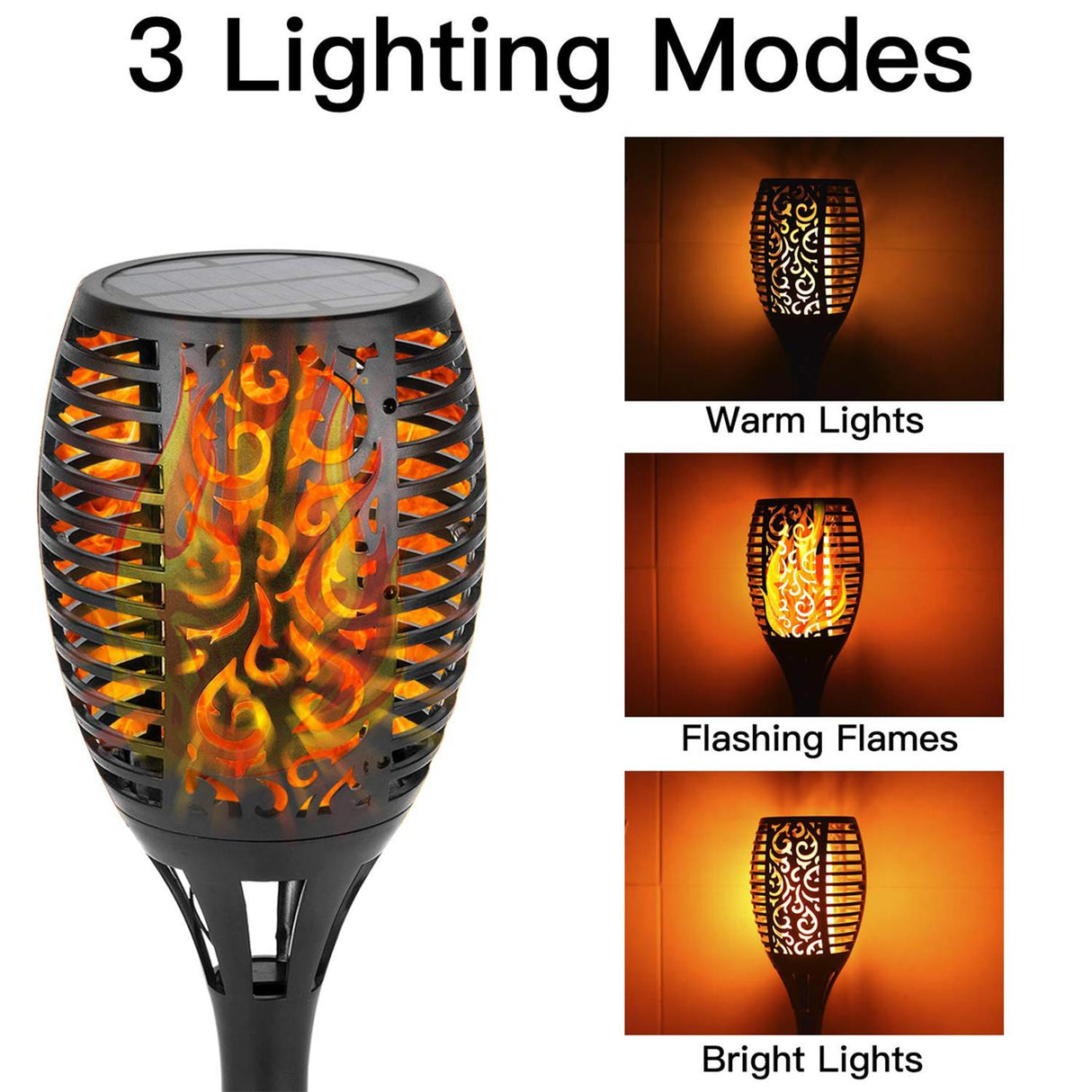 Solarlampe Fackel Design – 96 LEDs – IP65