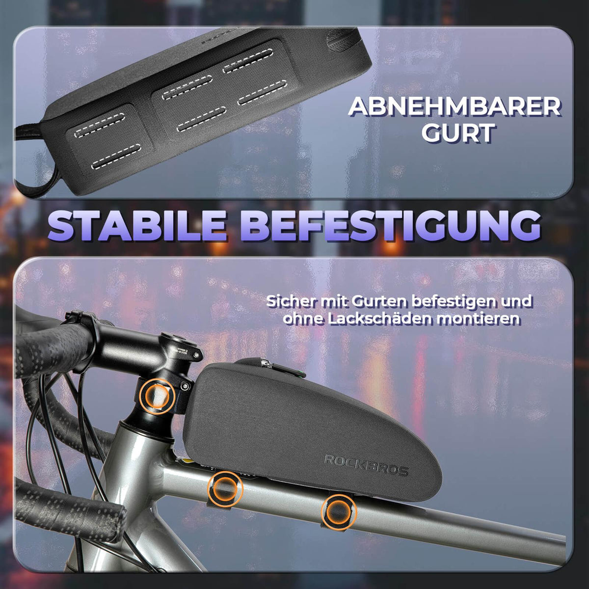Rockbros Fahrrad Rahmentasche Wasserdicht M (1,6 l)