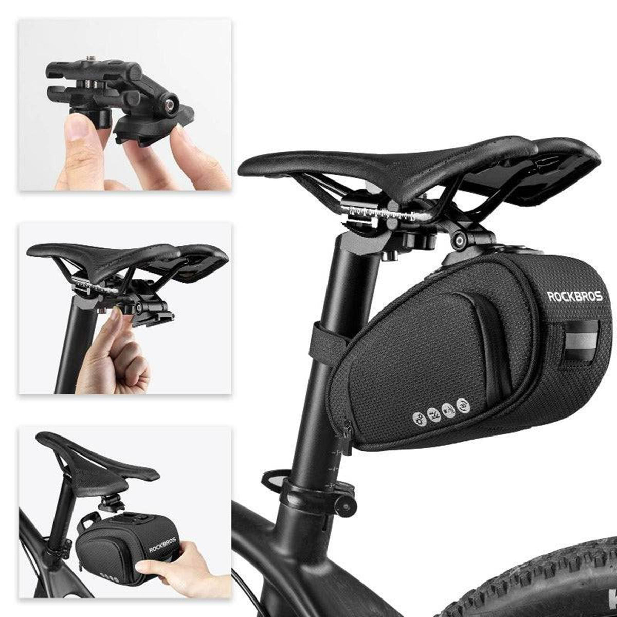 Rockbros C40 Fahrrad-Satteltasche 1L mit Schnellverschluss Default Title