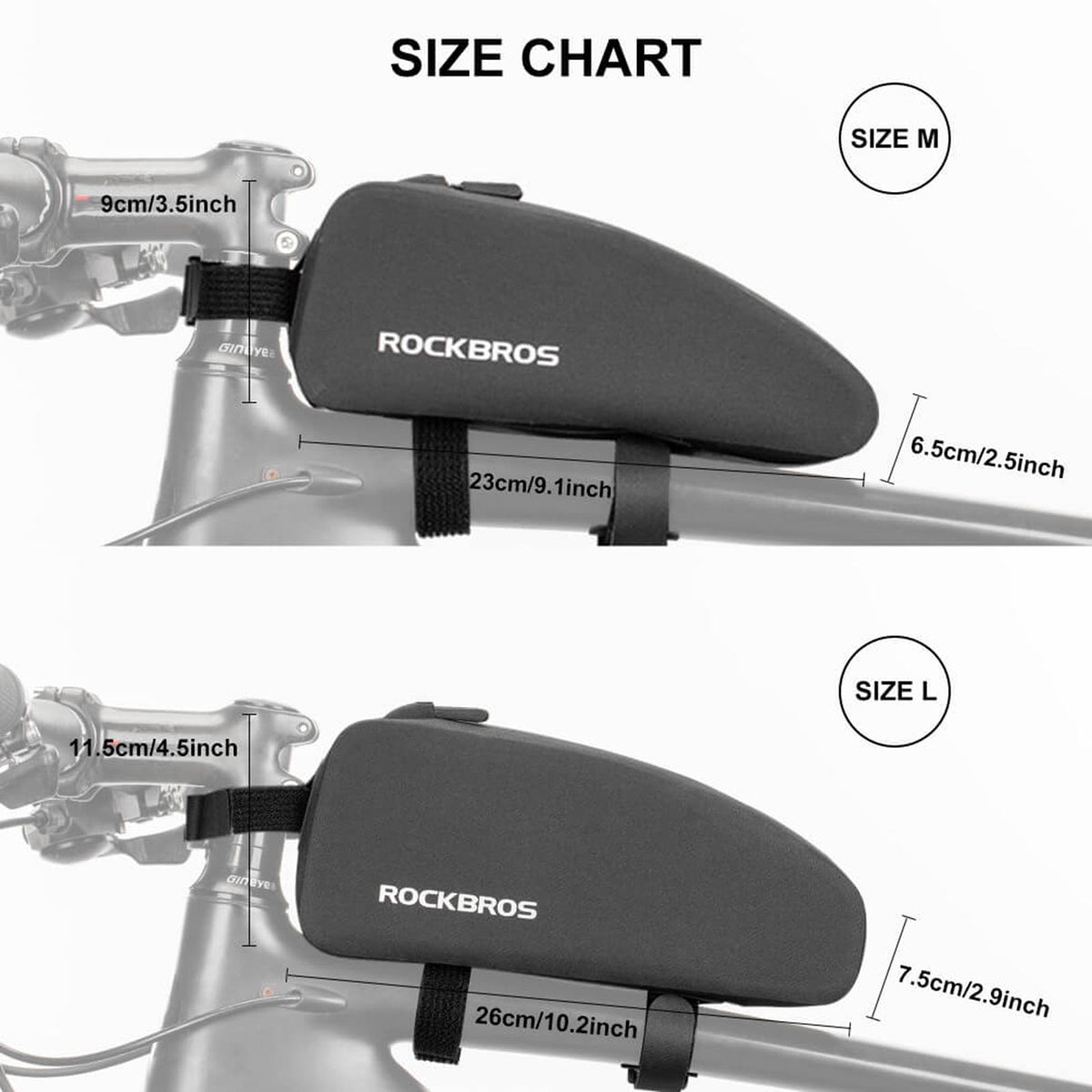 Rockbros Fahrrad-Oberrohrtasche wasserdicht M (1 l)