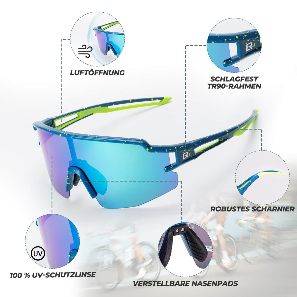 Rockbros Fahrradbrille – Polarisiert mit UV400 Default Title