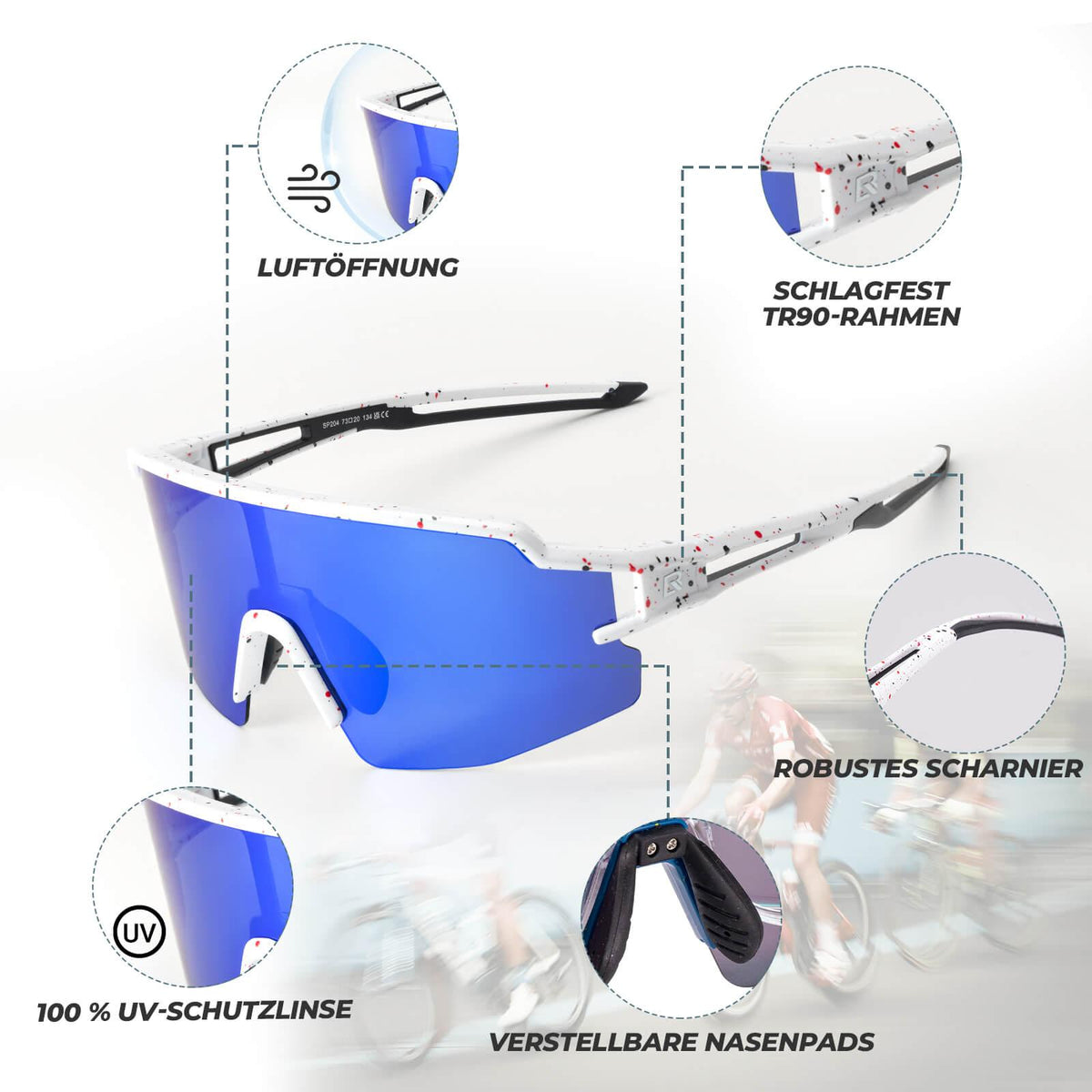 Rockbros Fahrradbrille – Polarisiert mit UV400 Default Title