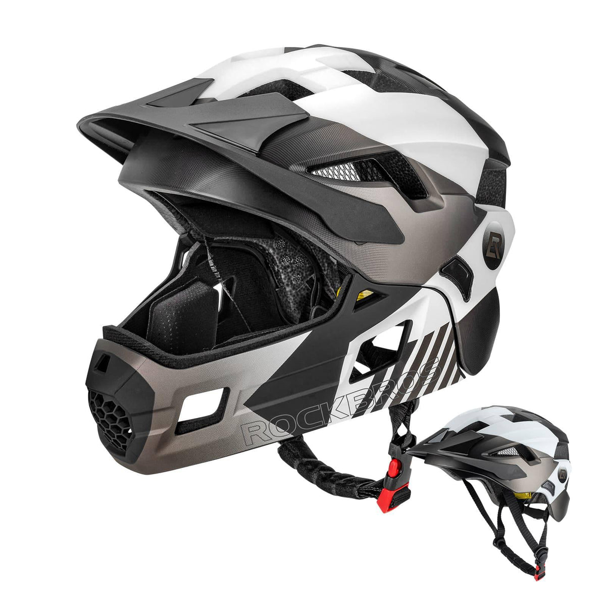 Rockbros Kinderhelm – 2-in-1 Fullface mit Kinnschutz Titan