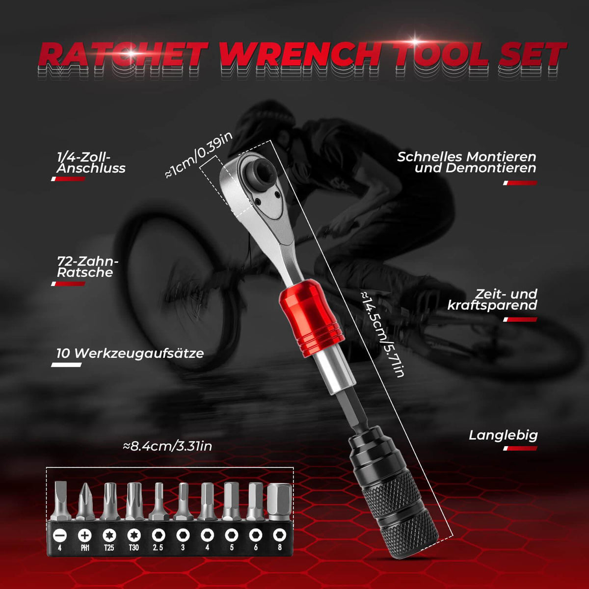 Rockbros Mini Ratschenschlüssel Set 1/4 Zoll Default Title