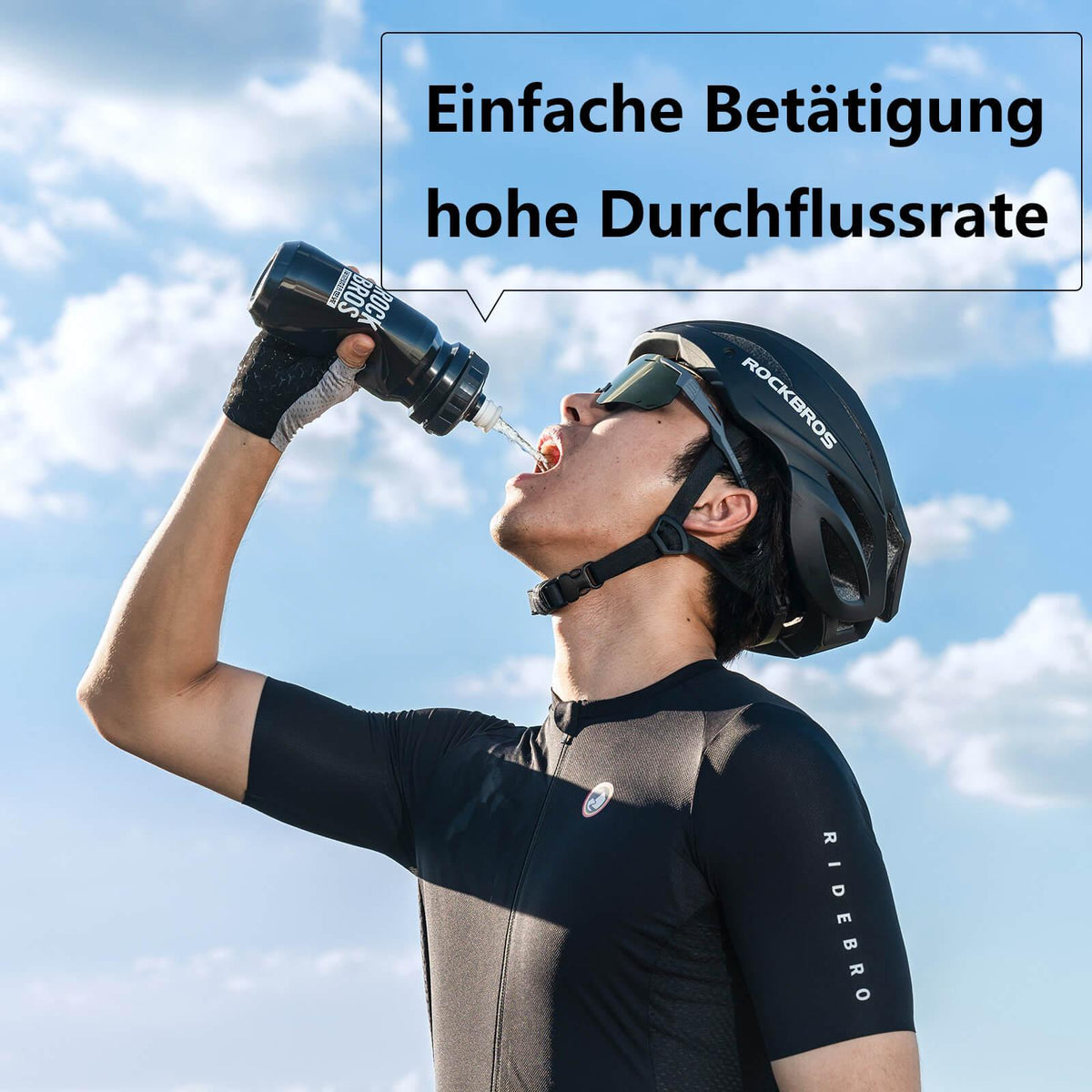 Rockbros Fahrrad-Trinkflasche – Auslaufsicher Grau