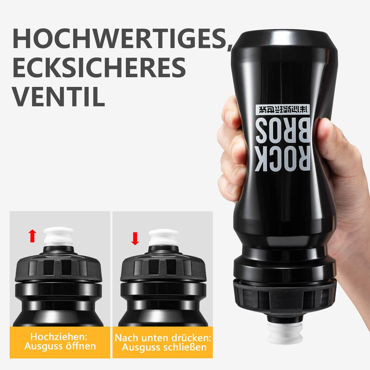 Rockbros Fahrrad-Trinkflasche – Auslaufsicher Grau