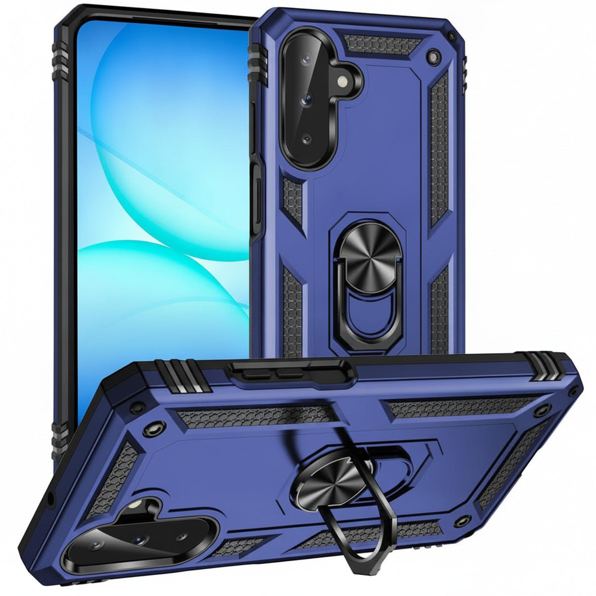 Samsung Galaxy A18 - Military Hülle mit Ringhalter Blau