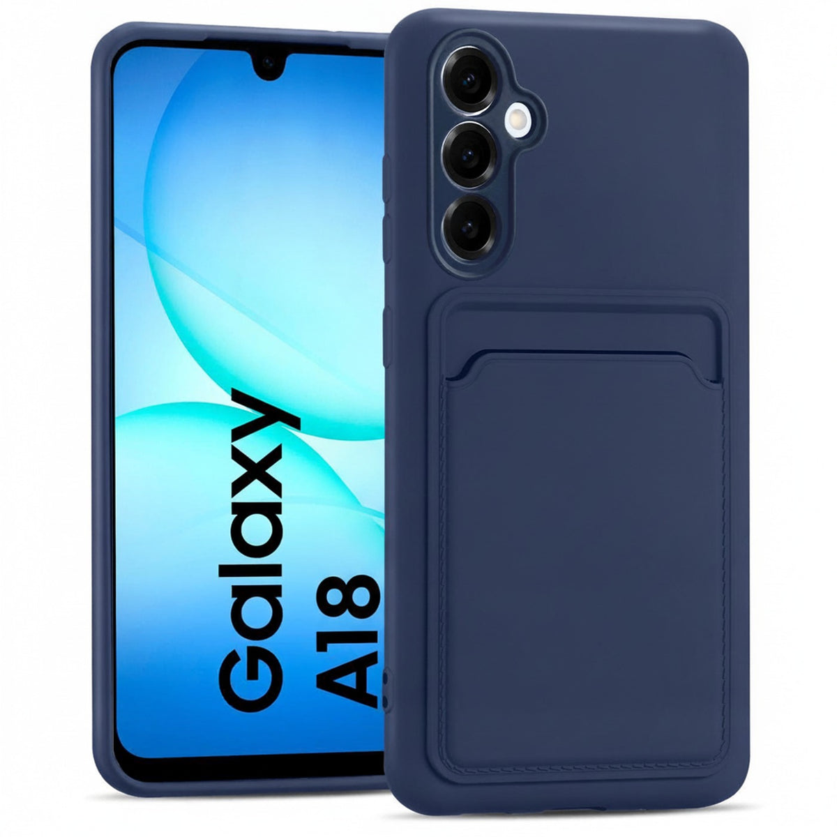 Samsung Galaxy A18 - Slim Hülle mit Kartenfach Blau