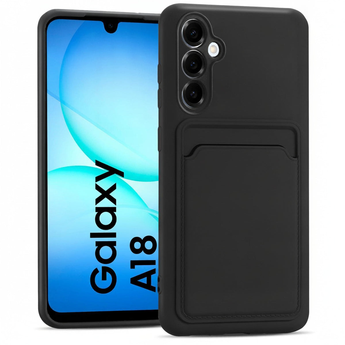 Samsung Galaxy A18 - Slim Hülle mit Kartenfach Schwarz