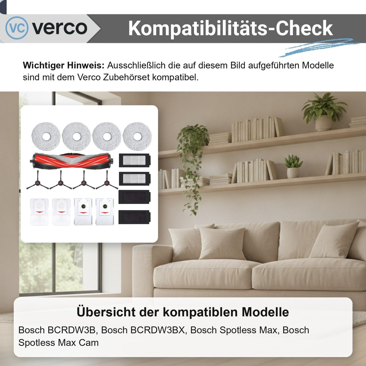 Bosch Spotless Max Zubehör-Set 17-teilig – Bürsten & Filter Spotless Max