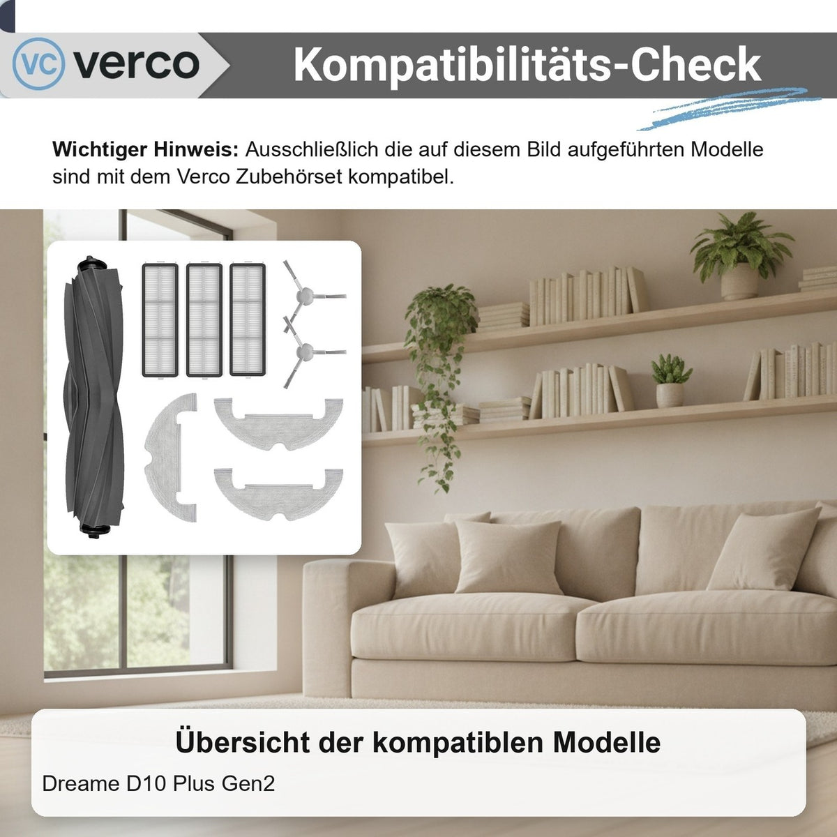 Dreame D10 Plus Gen2 Zubehör-Set 9-teilig – Bürsten, Filter D10 Plus Gen2