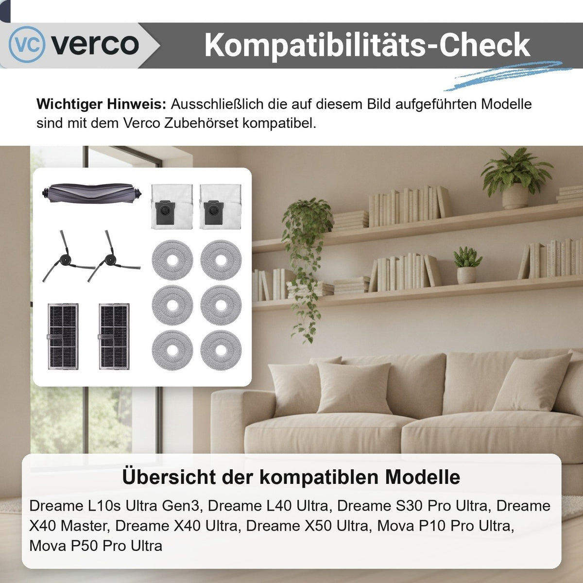 Dreame X40 Master Zubehör-Set 13-teilig – Bürsten & Filter L10s Ultra Gen3