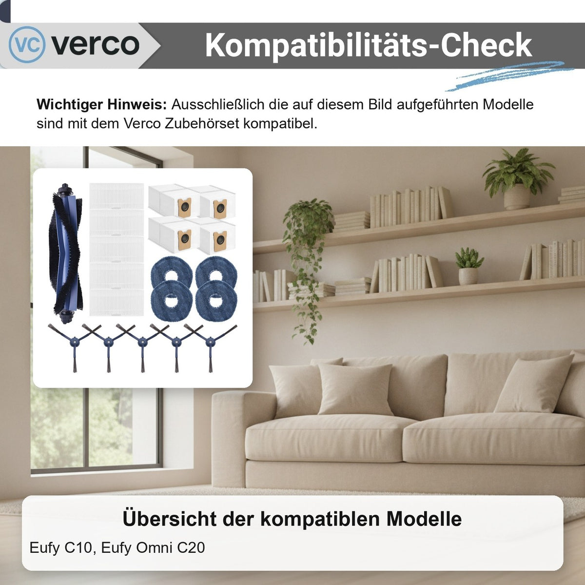 Eufy C10/Omni C20 Zubehör-Set 19-teilig – Bürsten & Filter C10