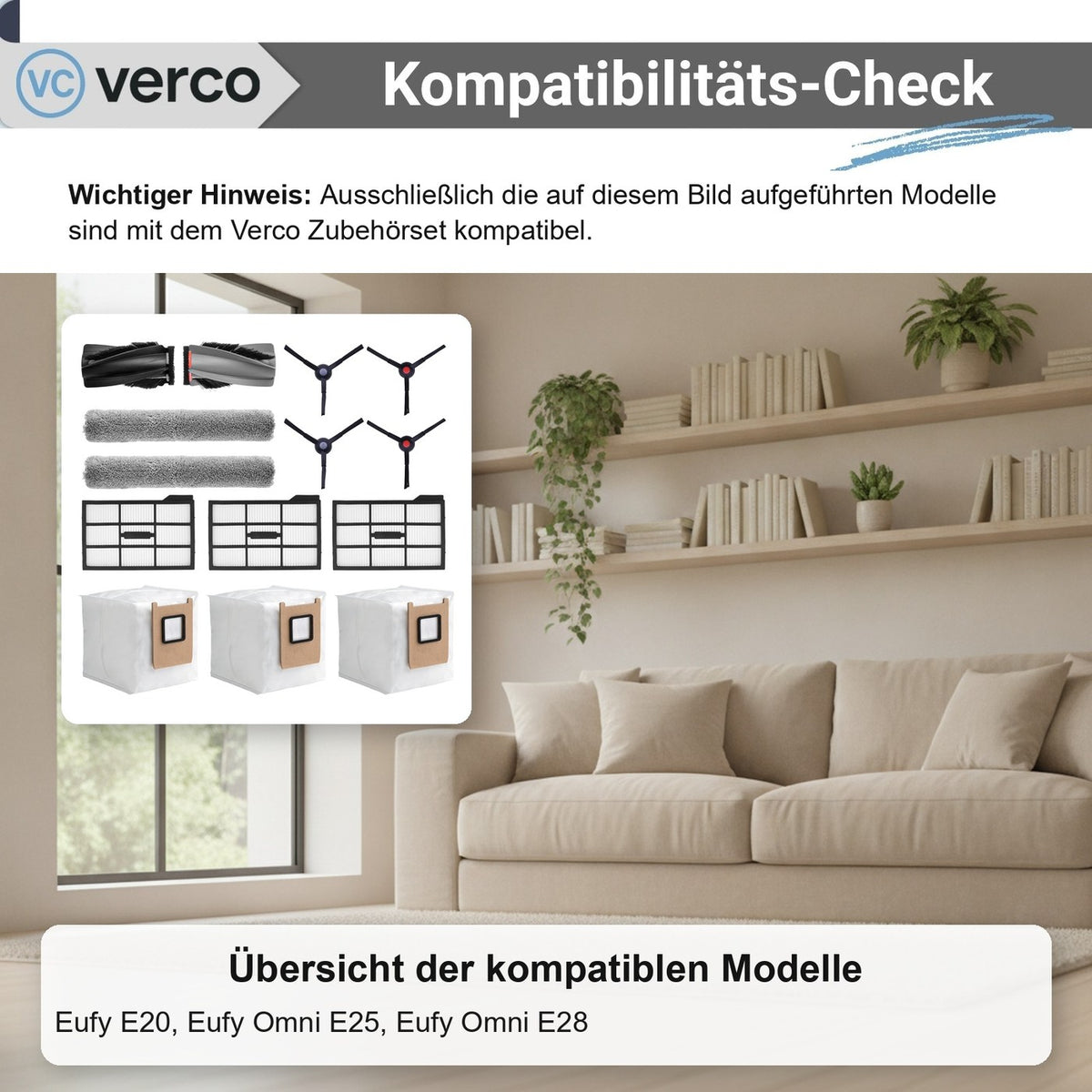 Eufy Omni E25/E28 Zubehör-Set 14-teilig – Bürsten & Filter E20