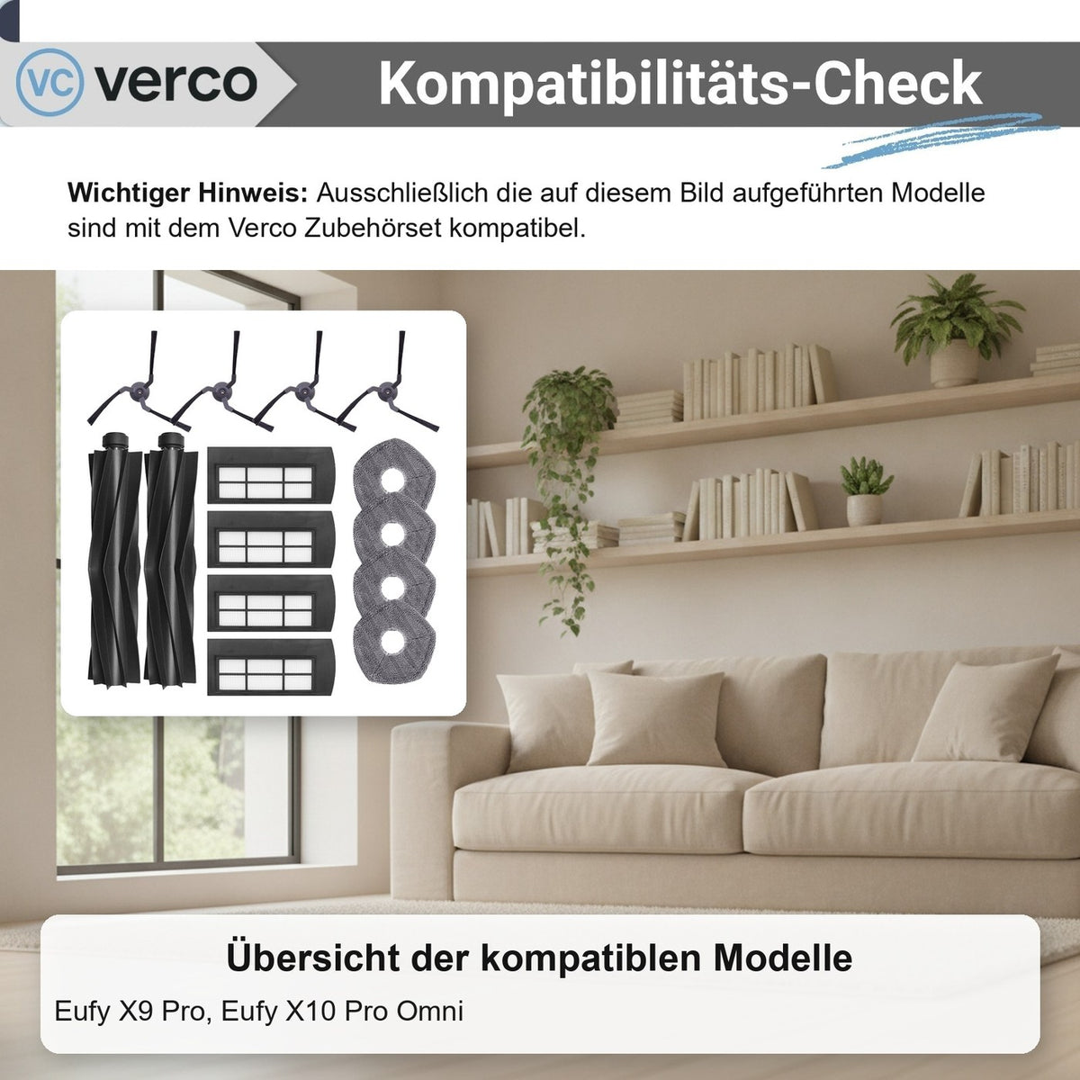Eufy X10 Pro Omni & X9 Pro Zubehör-Set 14-teilig – Bürsten X10 Pro Omni