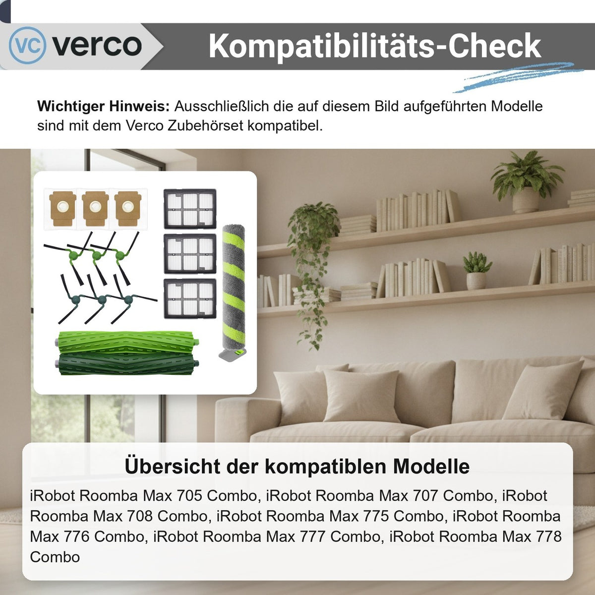 iRobot Roomba Max 705 Combo Zubehör-Set 15-teilig – Filter Roomba Max 705 Combo