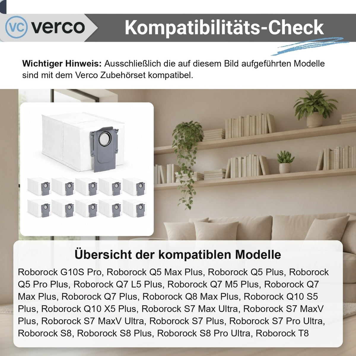 Roborock S8 & S8 Plus Zubehör-Set – Staubbeutel G10S Pro
