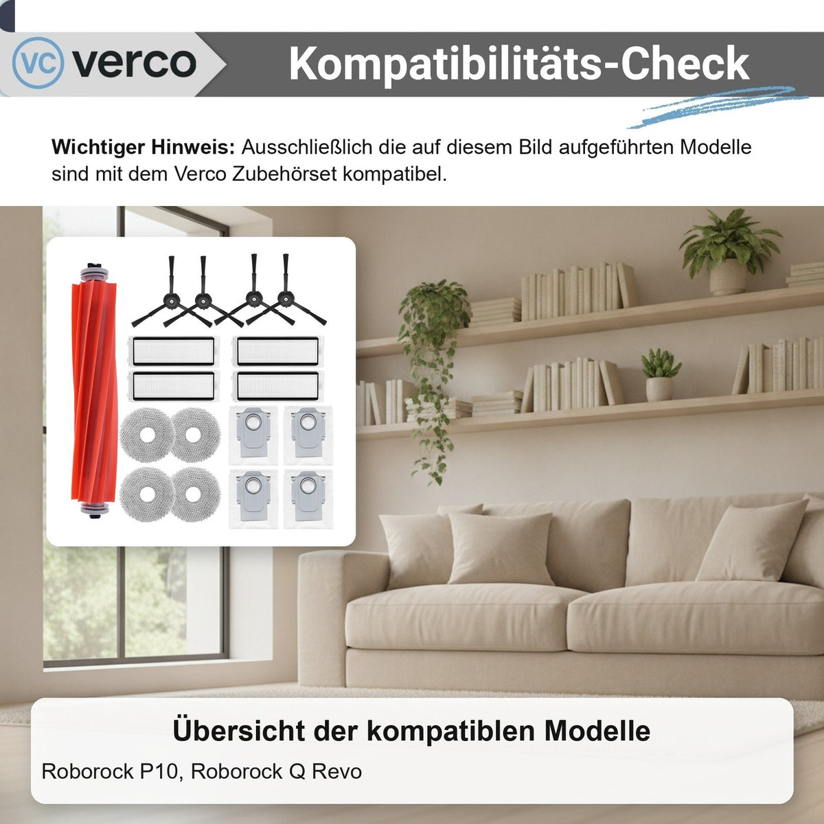 Roborock Qrevo Zubehör-Set 17-teilig – Bürsten & Filter Qrevo
