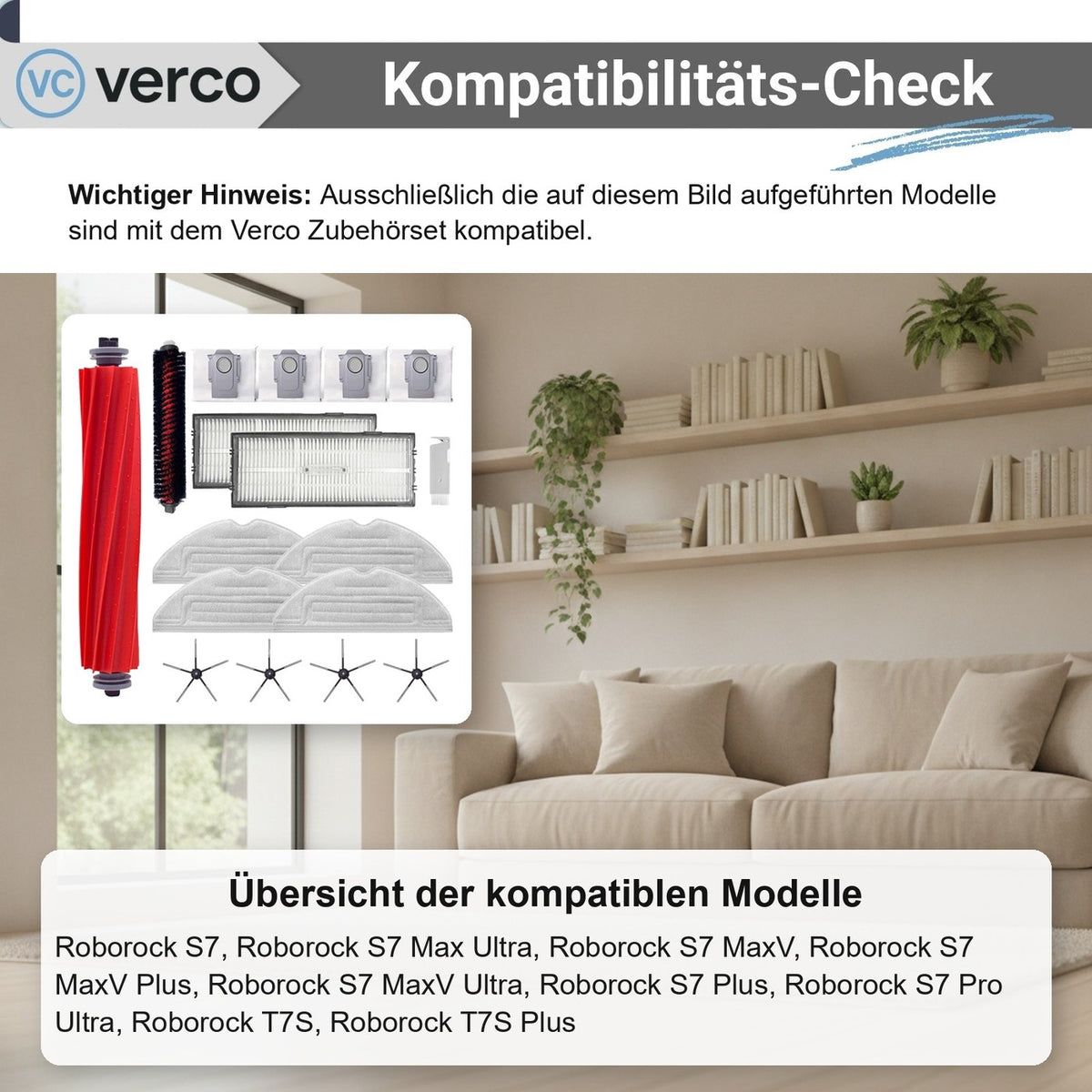 Roborock S7 Zubehör-Set 17-teilig – Bürsten, Filter, Beutel S7 Max Ultra