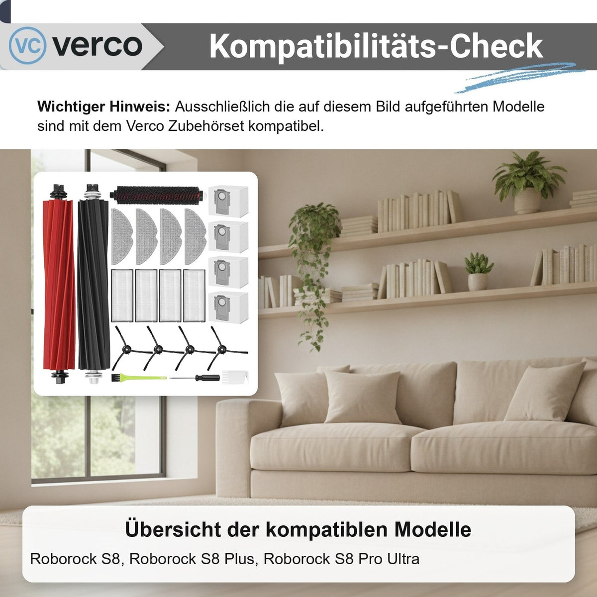 Roborock S8 Zubehör-Set 22-teilig – Bürsten & Filter S8