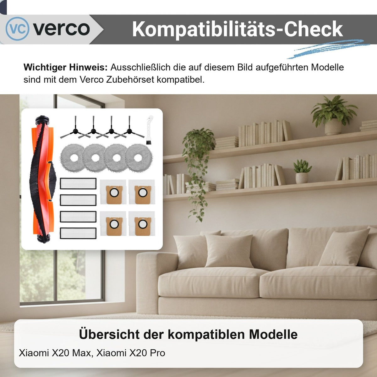 Xiaomi X20 Zubehör-Set 18-teilig – Bürsten, Filter, Mopps X20 Max