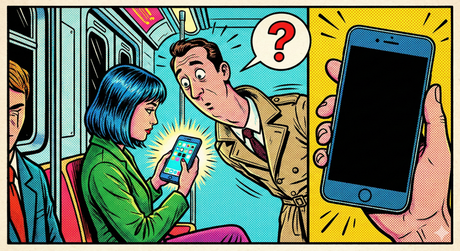 Anti-Spy Folie mit Blickschutz auf Smartphone-Display