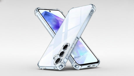 Samsung Galaxy A55 5G mit transparenter Schutzhülle - Zubehör Übersicht