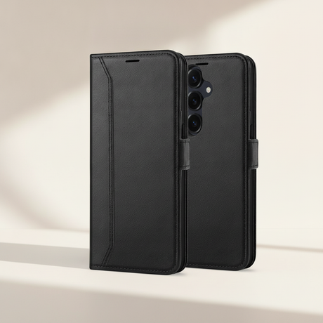 Samsung Galaxy S25 FE Klapphülle mit Kartenfach in Schwarz