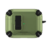 Schutzhülle für AirPods 1 / 2 mit stoßfestem Gehäuse, Karabiner und Standfunktion - ideal für Alltag und unterwegs