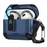 Schutzhülle für AirPods 1 / 2 mit stoßfestem Gehäuse, Karabiner und Standfunktion - ideal für Alltag und unterwegs