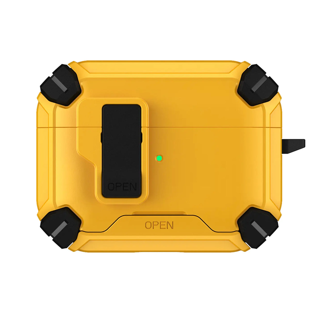 Schutzhülle für AirPods 1 / 2 mit stoßfestem Gehäuse, Karabiner und Standfunktion - ideal für Alltag und unterwegs