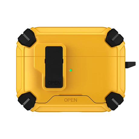 Schutzhülle für AirPods 1 / 2 mit stoßfestem Gehäuse, Karabiner und Standfunktion - ideal für Alltag und unterwegs