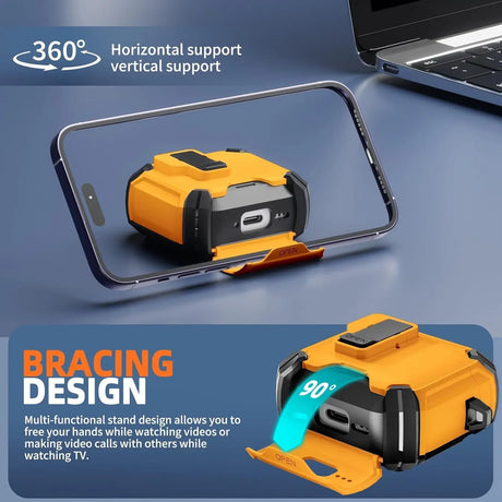 Schutzhülle für AirPods 1 / 2 mit stoßfestem Gehäuse, Karabiner und Standfunktion - ideal für Alltag und unterwegs