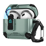 Schutzhülle für AirPods 1 / 2 mit stoßfestem Gehäuse, Karabiner und Standfunktion - ideal für Alltag und unterwegs