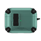 Schutzhülle für AirPods 1 / 2 mit stoßfestem Gehäuse, Karabiner und Standfunktion - ideal für Alltag und unterwegs