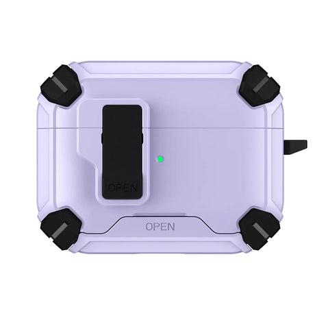 Schutzhülle für AirPods 1 / 2 mit stoßfestem Gehäuse, Karabiner und Standfunktion - ideal für Alltag und unterwegs