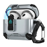 Schutzhülle für AirPods 3 mit stoßfestem Gehäuse, Karabiner und Standfunktion - ideal für Alltag und unterwegs