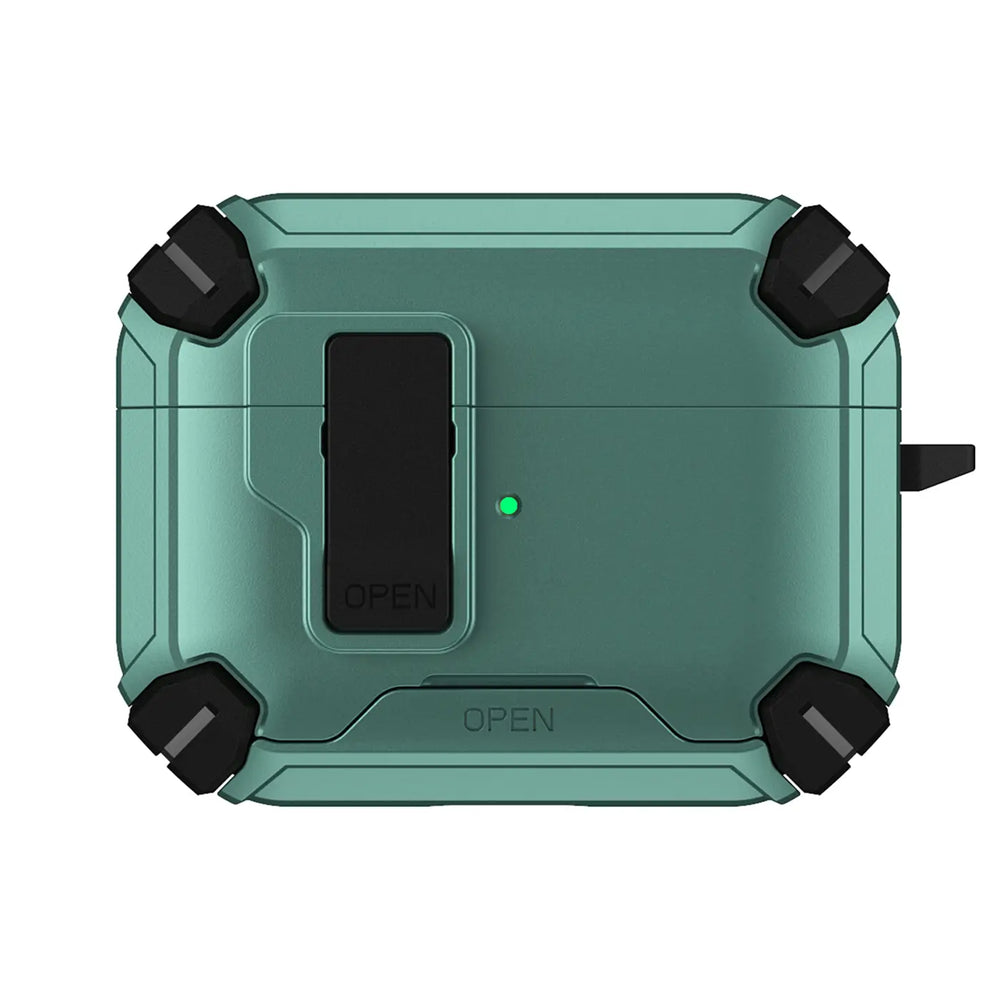 Schutzhülle für AirPods 3 mit stoßfestem Gehäuse, Karabiner und Standfunktion - ideal für Alltag und unterwegs