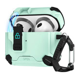 Schutzhülle für AirPods 3 mit stoßfestem Gehäuse, Karabiner und Standfunktion - ideal für Alltag und unterwegs