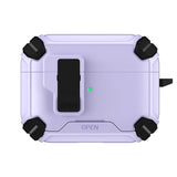 Schutzhülle für AirPods 4 mit stoßfestem Gehäuse, Karabiner und Standfunktion - ideal für Alltag und unterwegs