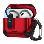 Schutzhülle für AirPods 4 mit stoßfestem Gehäuse, Karabiner und Standfunktion - ideal für Alltag und unterwegs