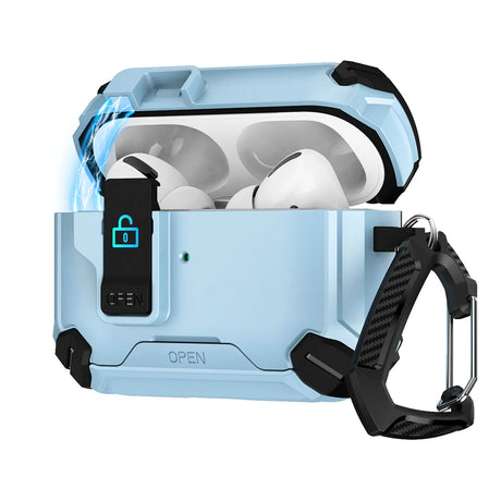 Schutzhülle für AirPods Pro / Pro 2 mit stoßfestem Gehäuse, Karabiner und Standfunktion - ideal für Alltag und unterwegs