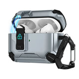 Schutzhülle für AirPods Pro / Pro 2 mit stoßfestem Gehäuse, Karabiner und Standfunktion - ideal für Alltag und unterwegs