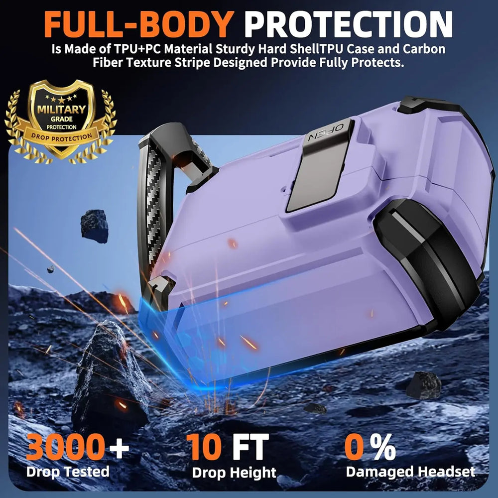 Schutzhülle für AirPods Pro / Pro 2 mit stoßfestem Gehäuse, Karabiner und Standfunktion - ideal für Alltag und unterwegs