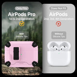 Schutzhülle für AirPods Pro / Pro 2 mit stoßfestem Gehäuse, Karabiner und Standfunktion - ideal für Alltag und unterwegs