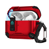 Schutzhülle für AirPods Pro / Pro 2 mit stoßfestem Gehäuse, Karabiner und Standfunktion - ideal für Alltag und unterwegs