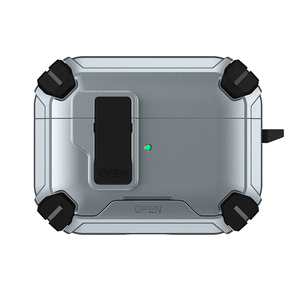 Schutzhülle für AirPods Pro 3 mit stoßfestem Gehäuse, Karabiner und Standfunktion - ideal für Alltag und unterwegs